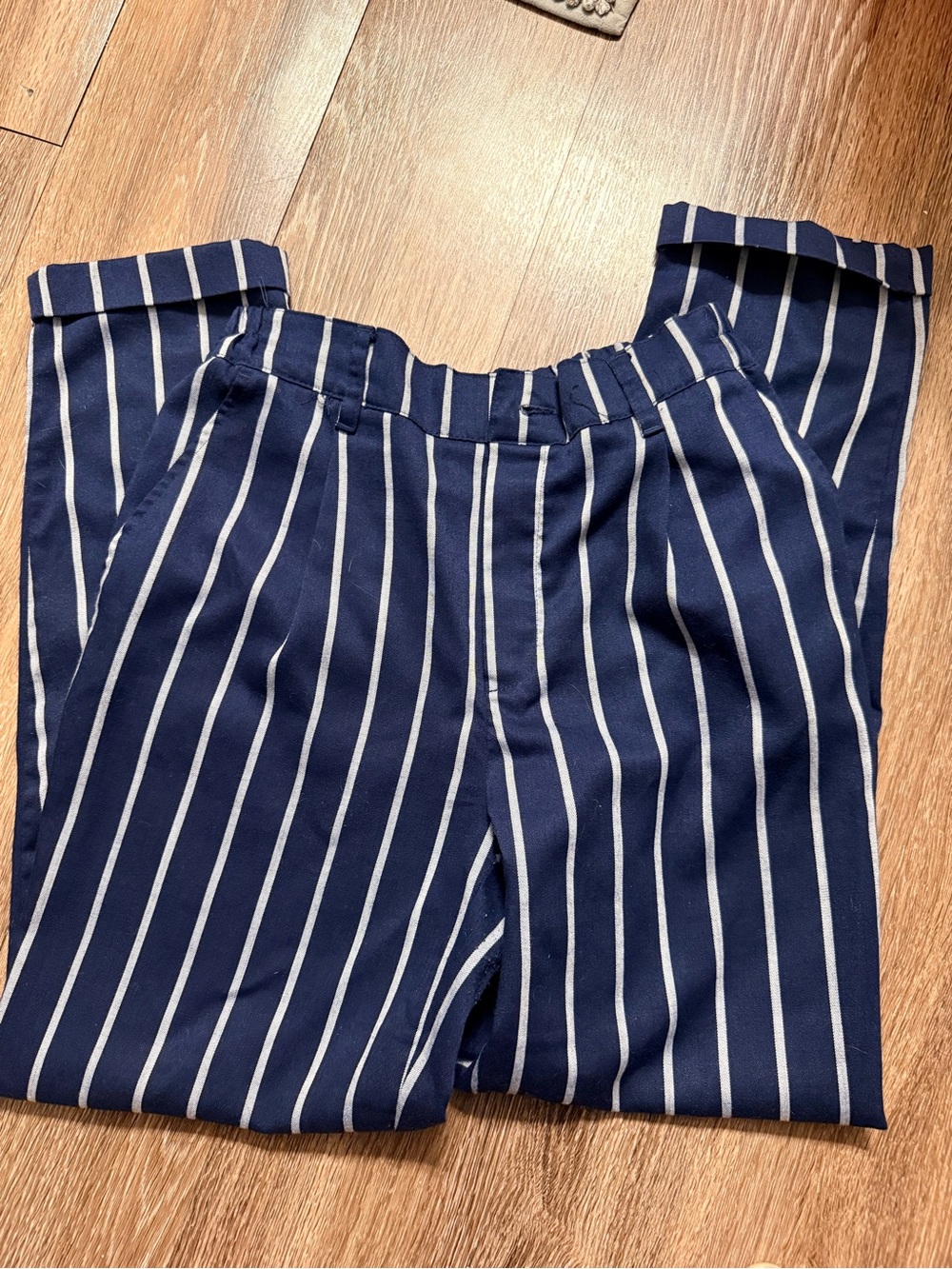 Forever 21 Navy and White Vertical Stripe Chinos